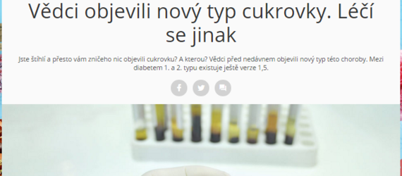 Vědci objevili nový typ cukrovky. Léčí se jinak